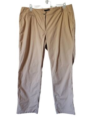 Talbots Khaki Boyfriend Pants Convertible Hem Womens Sz 18 W